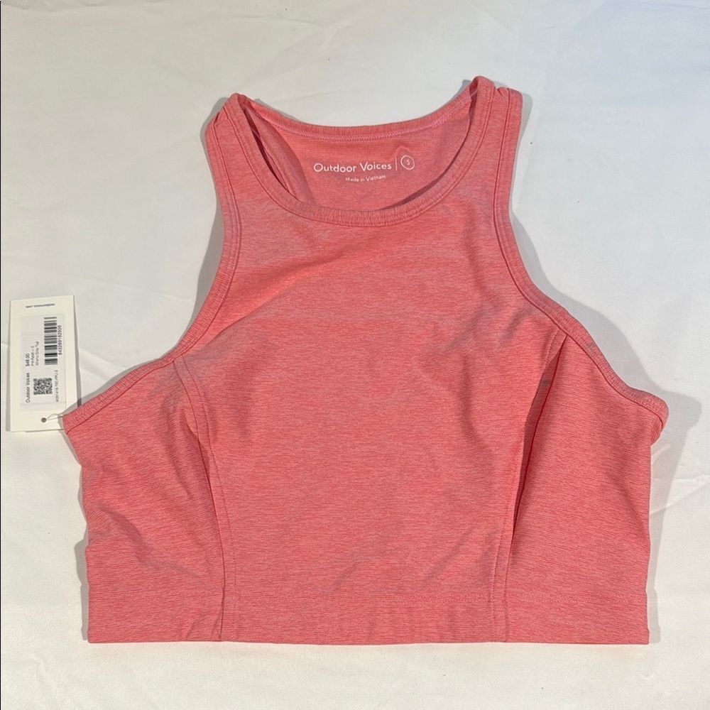 Outdoor Voices Athena Crop Top Pink Punch Size Small